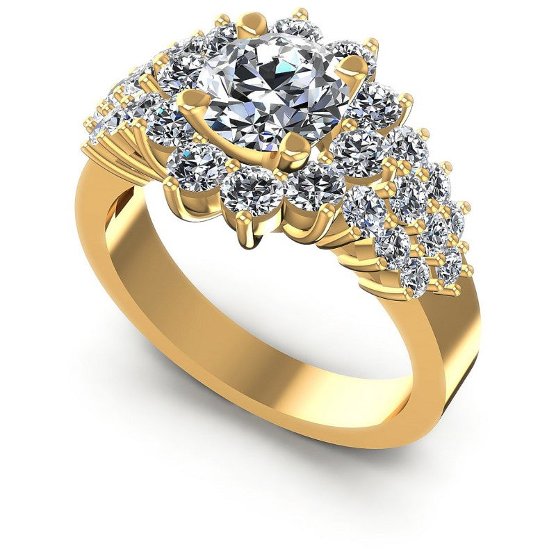Round Diamonds 1.85CT Halo Ring in 14KT White Gold