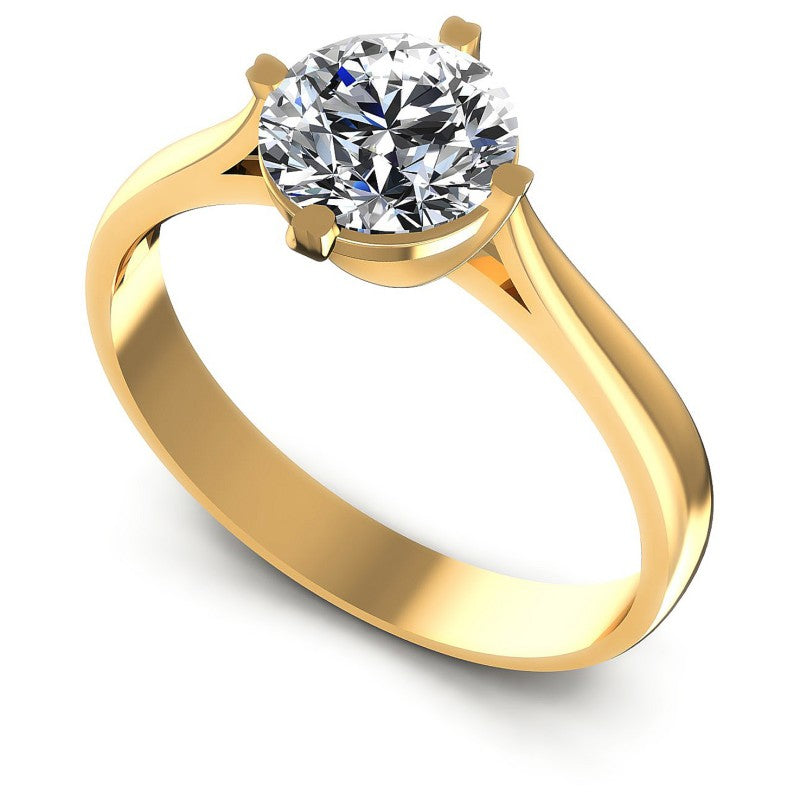 Round Diamonds 0.35CT Solitaire Ring in 14KT White Gold
