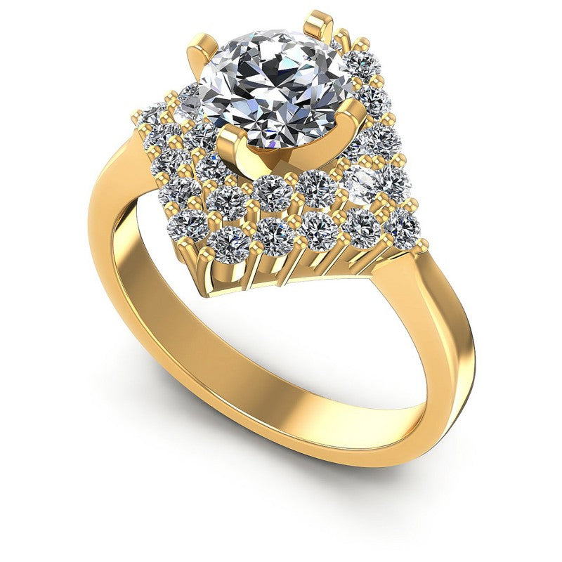 Round Diamonds 1.20CT Halo Ring in 14KT White Gold