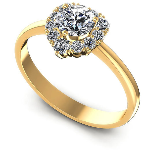Round Diamonds 0.65CT Halo Ring in 14KT White Gold