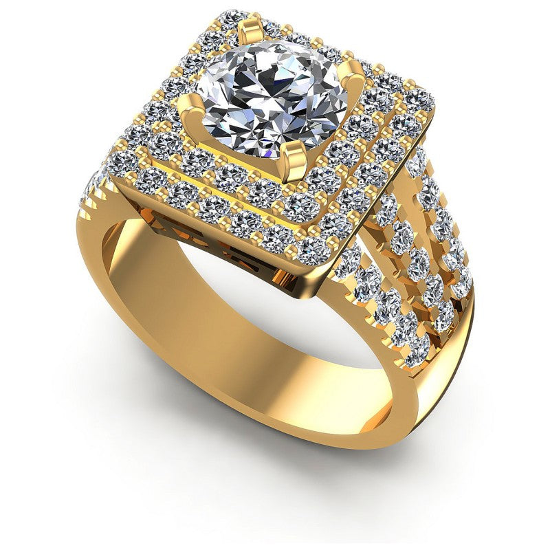 Round Diamonds 1.55CT Halo Ring in 14KT White Gold