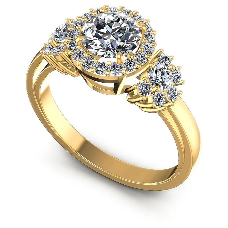 Round Diamonds 0.80CT Halo Ring in 14KT White Gold
