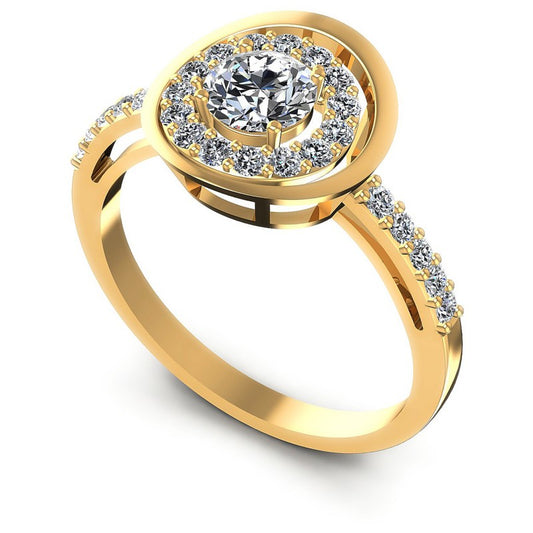 Round Diamonds 0.70CT Halo Ring in 14KT White Gold