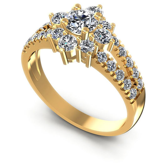 Round Diamonds 1.05CT Halo Ring in 14KT White Gold