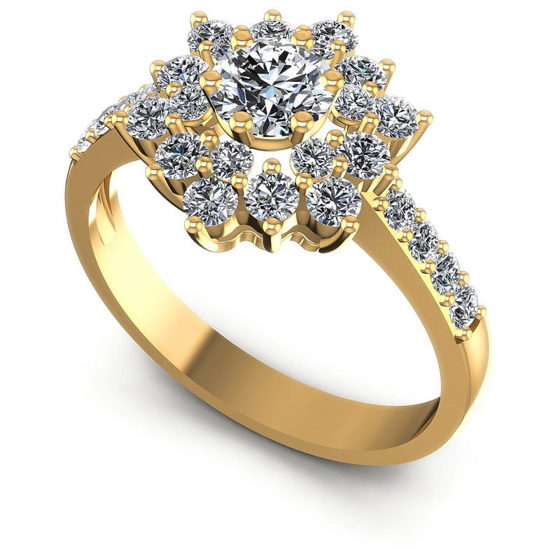Round Diamonds 1.05CT Halo Ring in 14KT White Gold