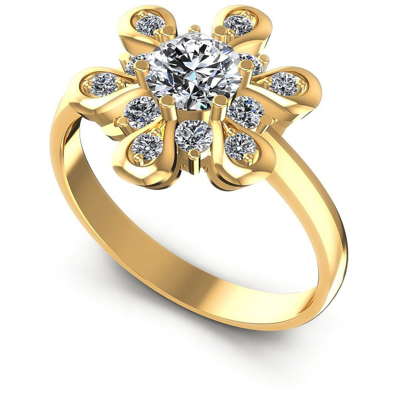 Round Diamonds 0.65CT Halo Ring in 14KT White Gold