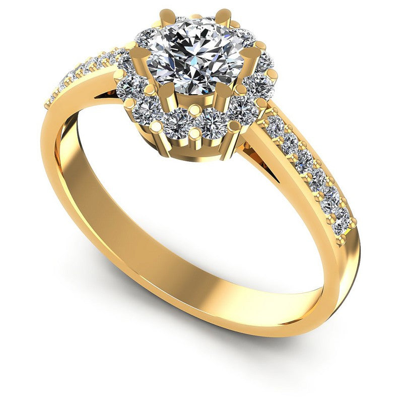 Round Diamonds 0.65CT Halo Ring in 14KT White Gold
