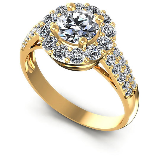 Round Diamonds 1.35CT Halo Ring in 14KT White Gold
