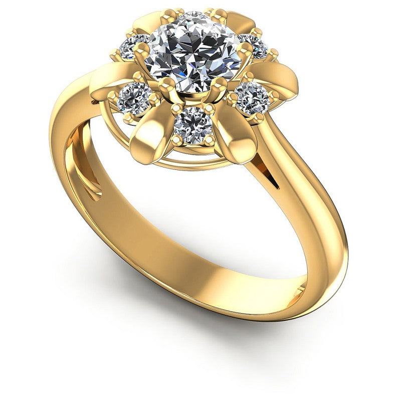 Round Diamonds 0.55CT Halo Ring in 14KT White Gold