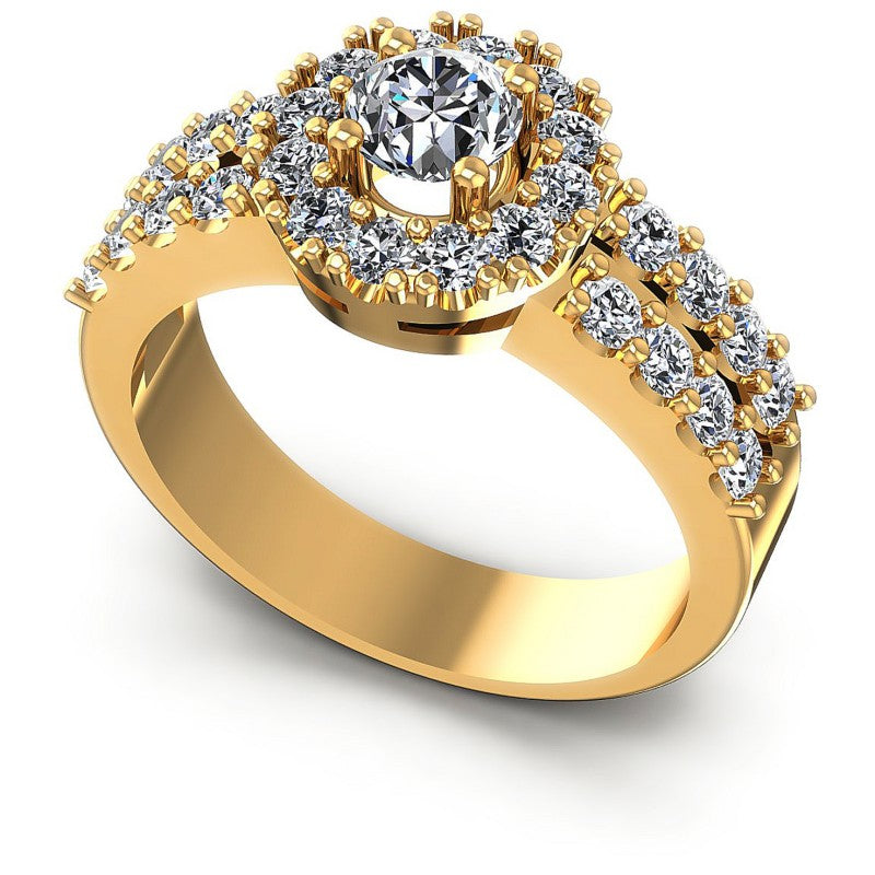 Round Diamonds 1.20CT Halo Ring in 14KT White Gold