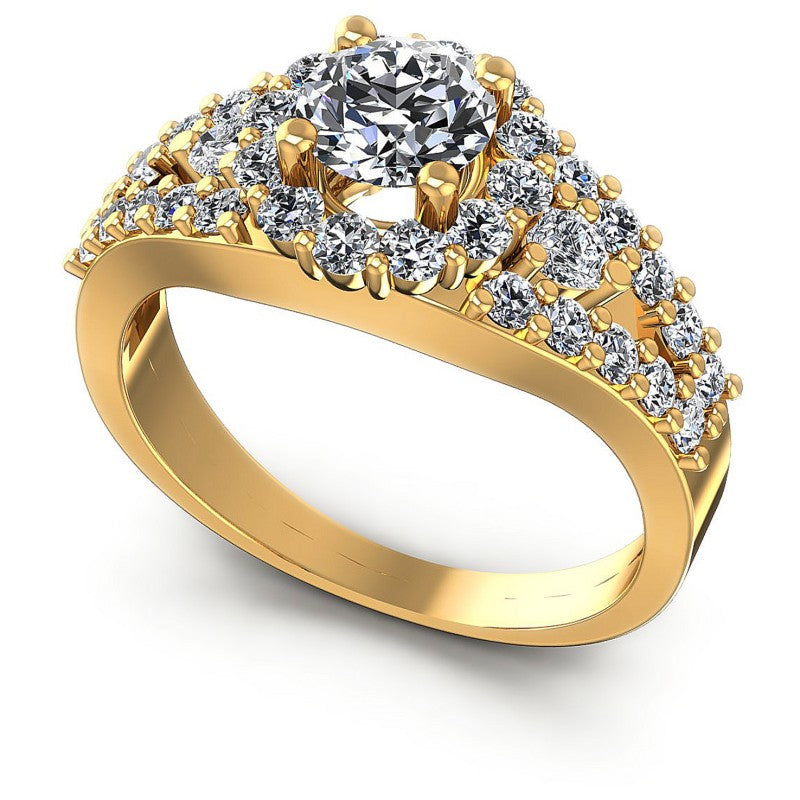 Round Diamonds 1.35CT Halo Ring in 14KT White Gold