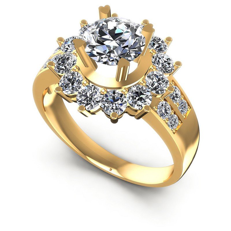 Round Diamonds 1.45CT Halo Ring in 14KT White Gold