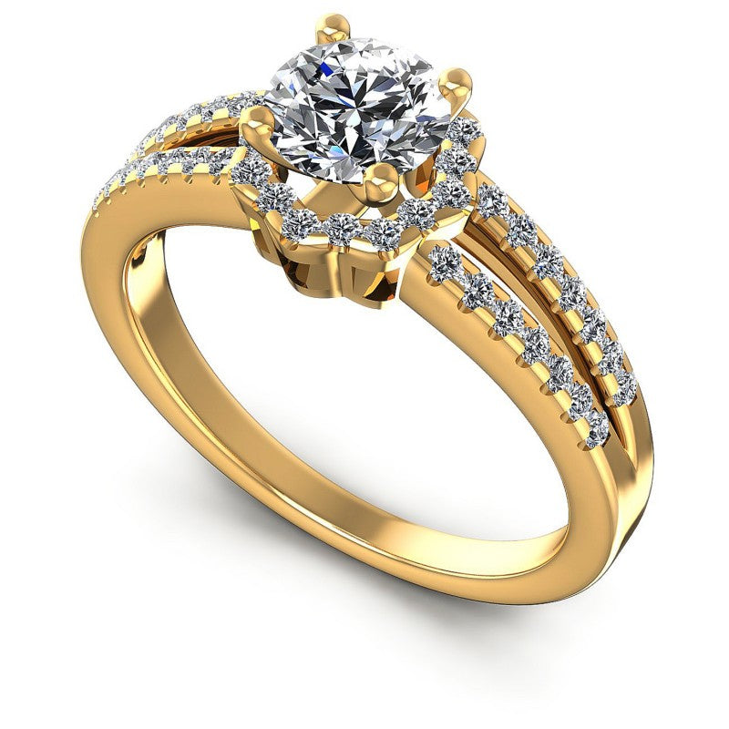 Round Diamonds 0.70CT Halo Ring in 14KT White Gold
