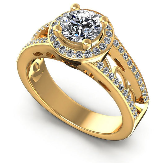 Round Diamonds 0.75CT Halo Ring in 14KT White Gold