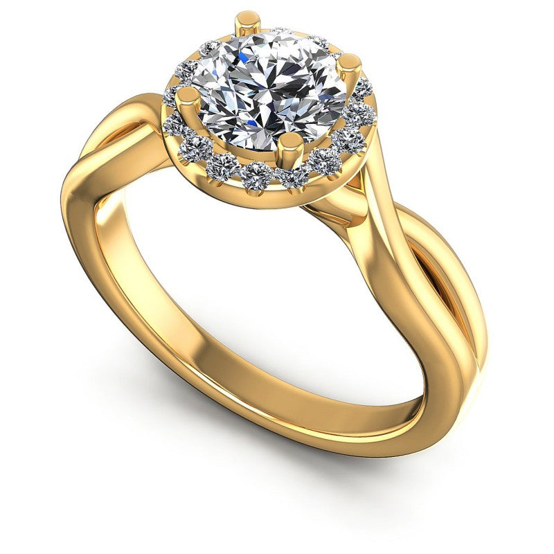 Round Diamonds 0.55CT Halo Ring in 14KT White Gold