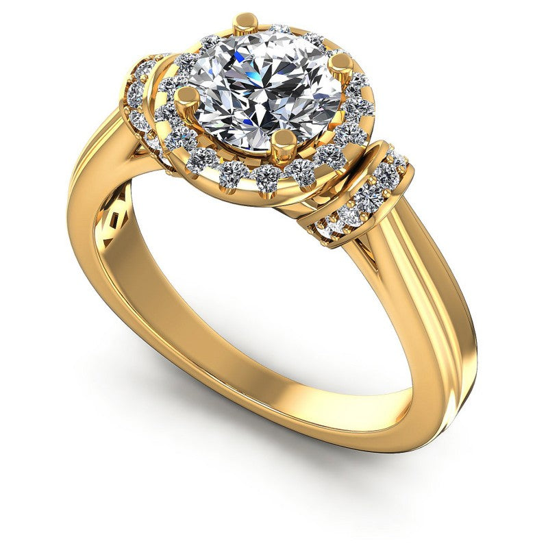 Round Diamonds 0.70CT Halo Ring in 14KT White Gold