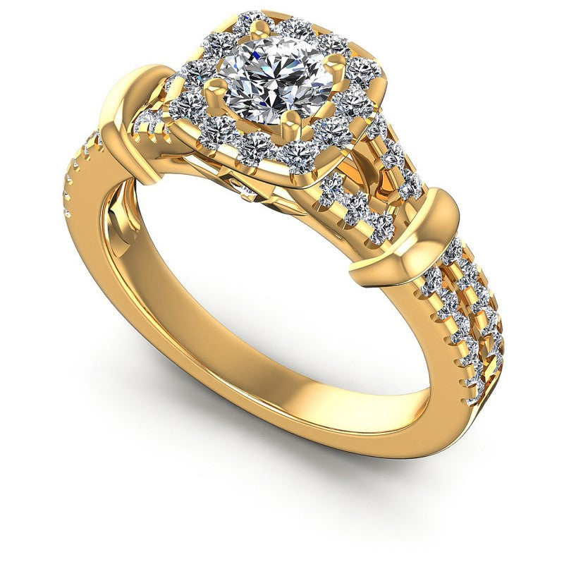 Round Diamonds 1.20CT Halo Ring in 14KT White Gold
