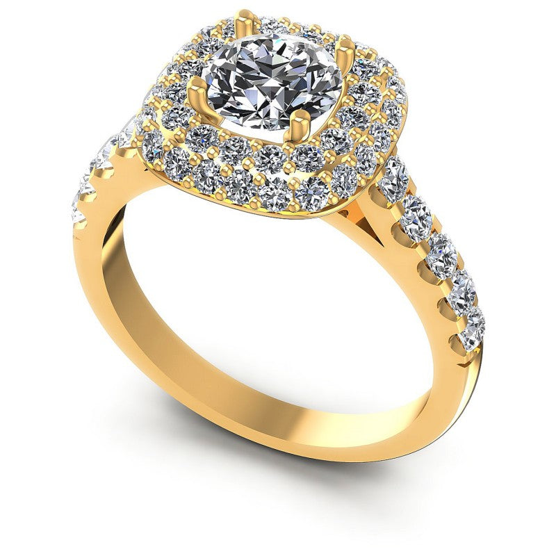 Round Diamonds 1.20CT Halo Ring in 14KT White Gold