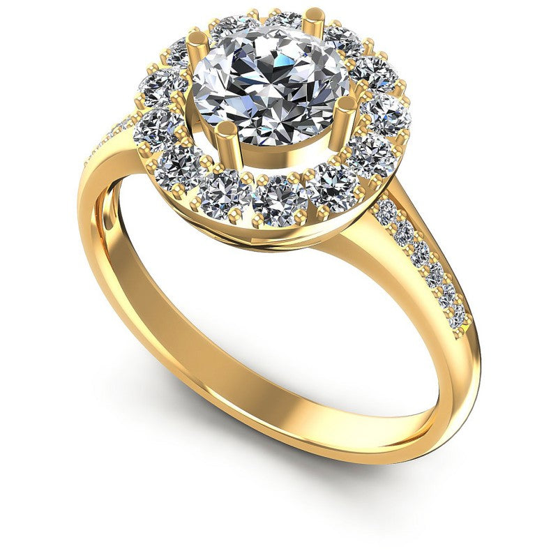 Round Diamonds 1.00CT Halo Ring in 14KT White Gold