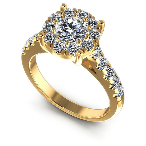 Round Diamonds 1.20CT Halo Ring in 14KT White Gold