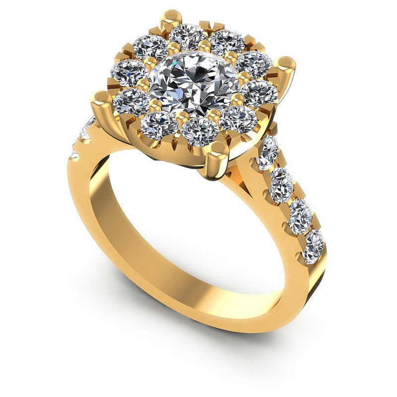 Round Diamonds 1.45CT Halo Ring in 14KT White Gold