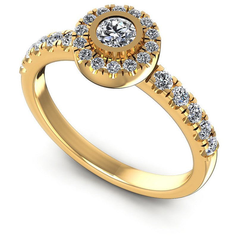 Round Diamonds 0.80CT Halo Ring in 14KT White Gold