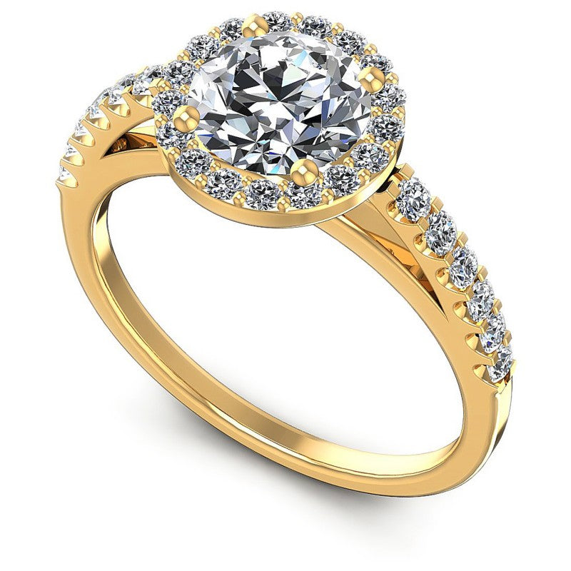Round Diamonds 0.70CT Halo Ring in 14KT White Gold