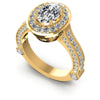 Round and Oval Diamonds 1.35CT Halo Ring in 14KT White Gold