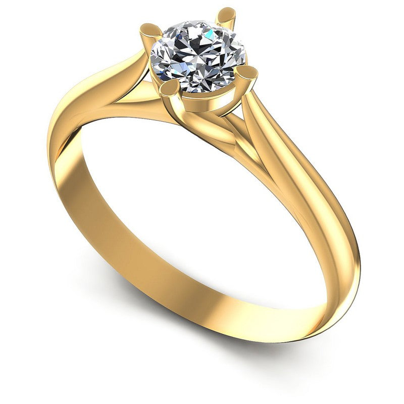 Round Diamonds 0.35CT Solitaire Ring in 14KT White Gold