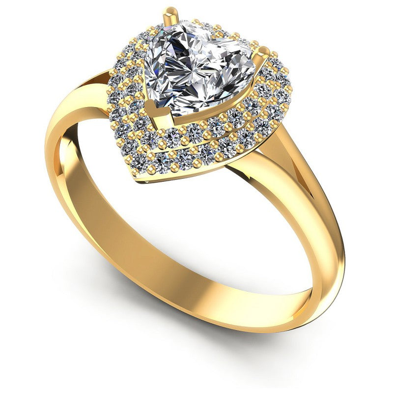 Round and Heart Diamonds 0.65CT Halo Ring in 14KT White Gold