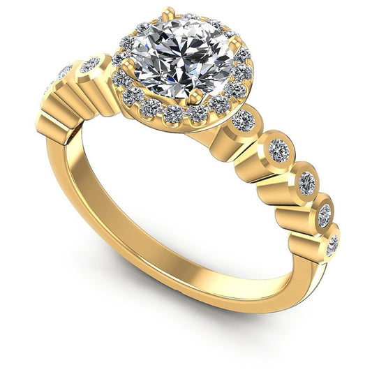 Round Diamonds 0.65CT Halo Ring in 14KT White Gold