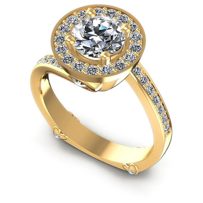 Round Diamonds 1.00CT Halo Ring in 14KT White Gold