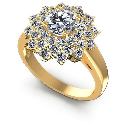 Round Diamonds 1.30CT Halo Ring in 14KT White Gold