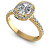 Round and Cushion Diamonds 0.75CT Halo Ring in 14KT White Gold