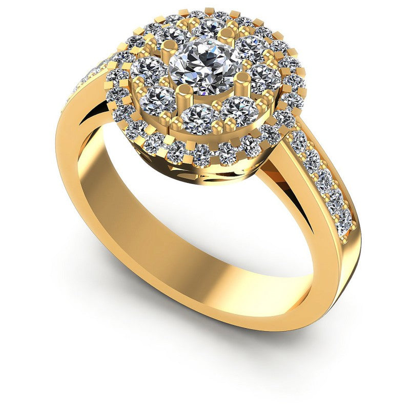 Round Diamonds 1.15CT Halo Ring in 14KT White Gold