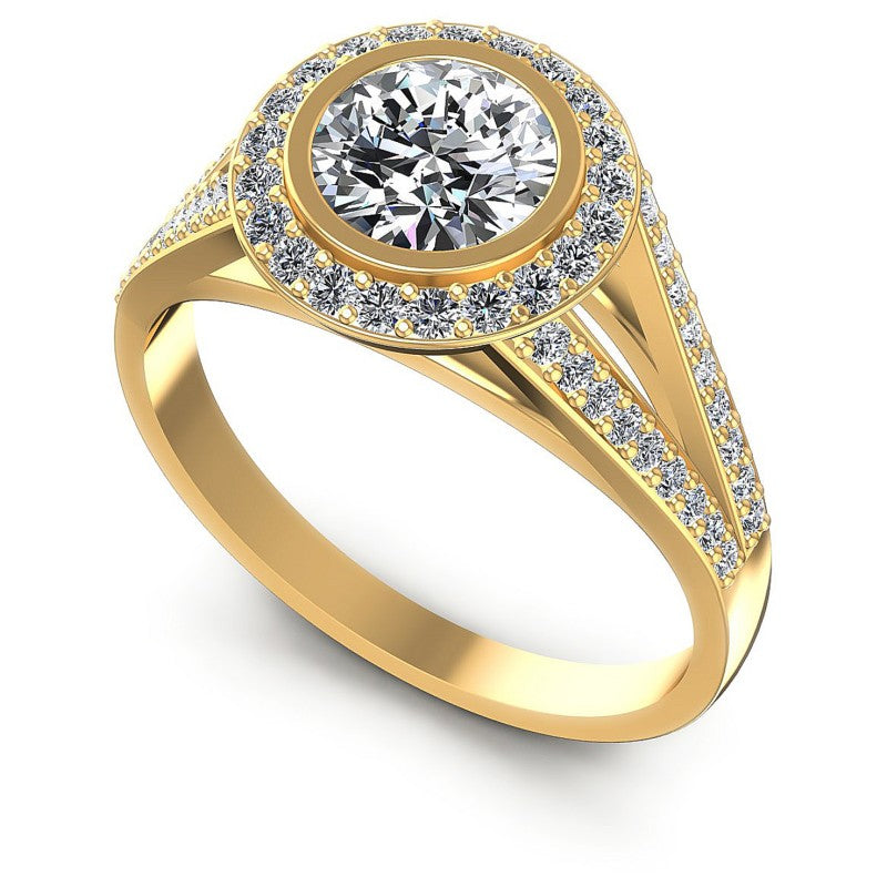Round Diamonds 0.80CT Halo Ring in 14KT White Gold