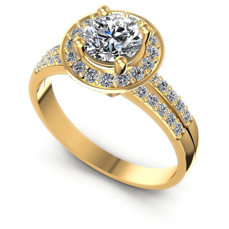 Round Diamonds 0.80CT Halo Ring in 14KT White Gold