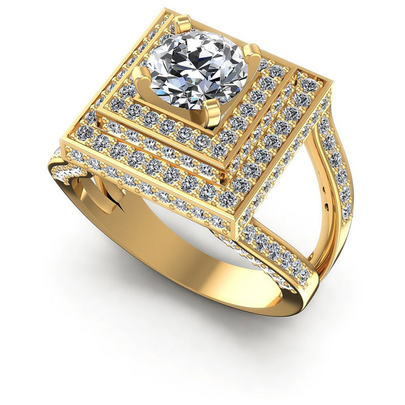 Round Diamonds 1.65CT Halo Ring in 14KT White Gold
