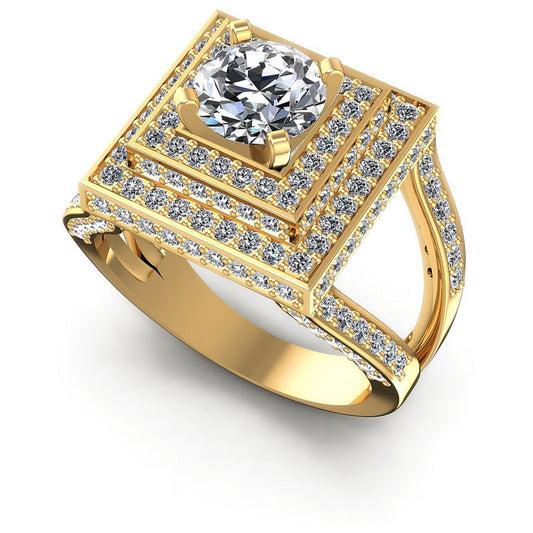 Round Diamonds 1.65CT Halo Ring in 14KT White Gold