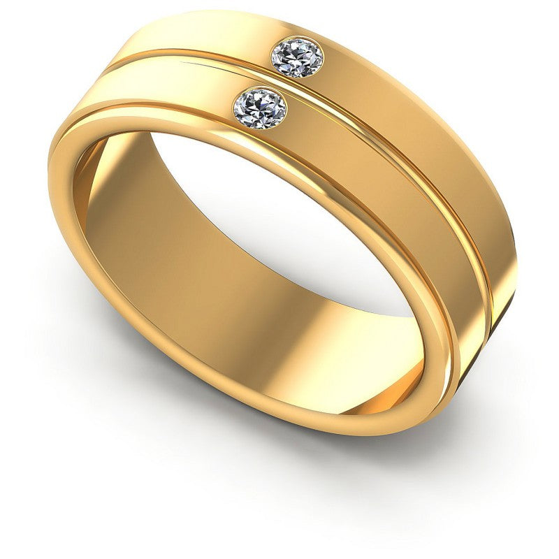 Round Diamonds 0.10CT Diamonds Wedding Band in 14KT White Gold