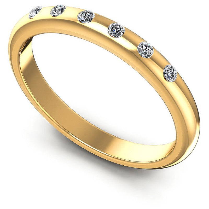 Round Diamonds 0.10CT Diamonds Wedding Band in 14KT White Gold