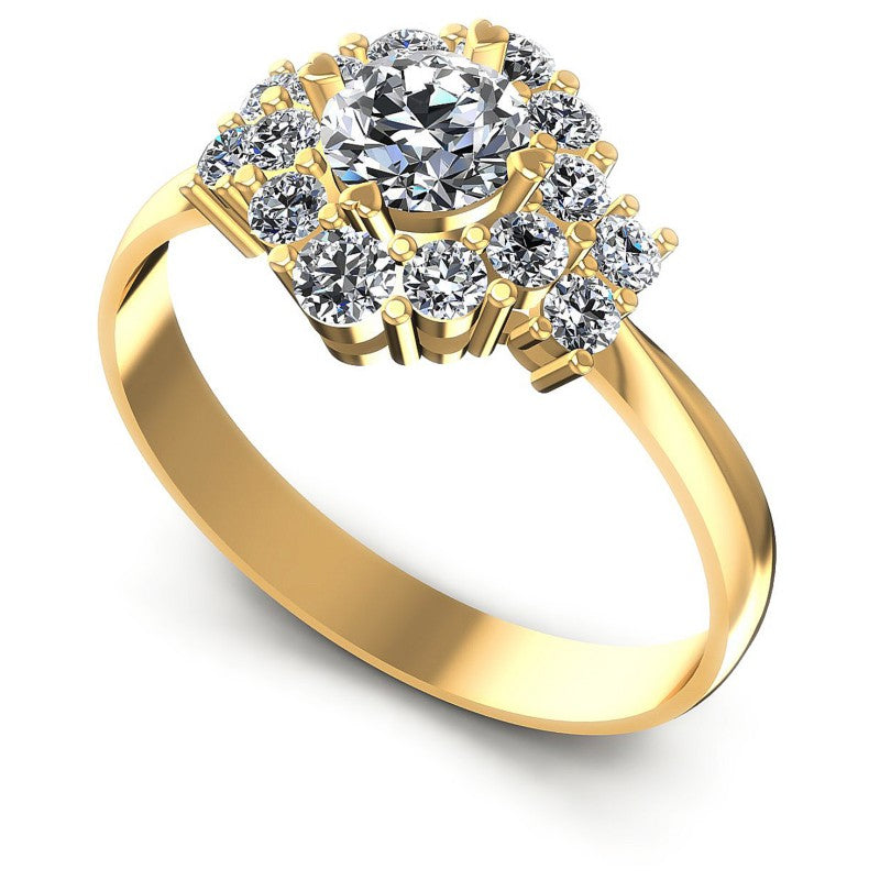 Round Diamonds 0.90CT Halo Ring in 14KT White Gold