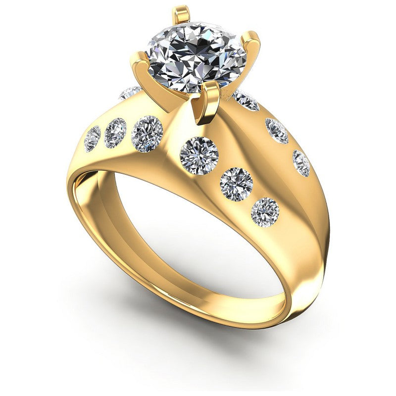 Round Diamonds 0.95CT Engagement Ring in 14KT White Gold