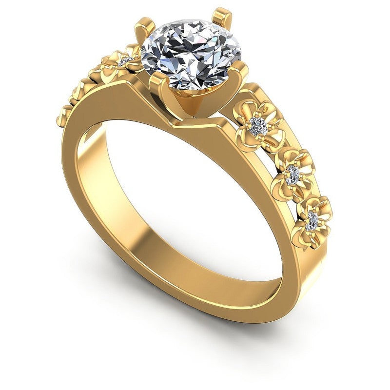Round Diamonds 0.45CT Engagement Ring in 14KT White Gold