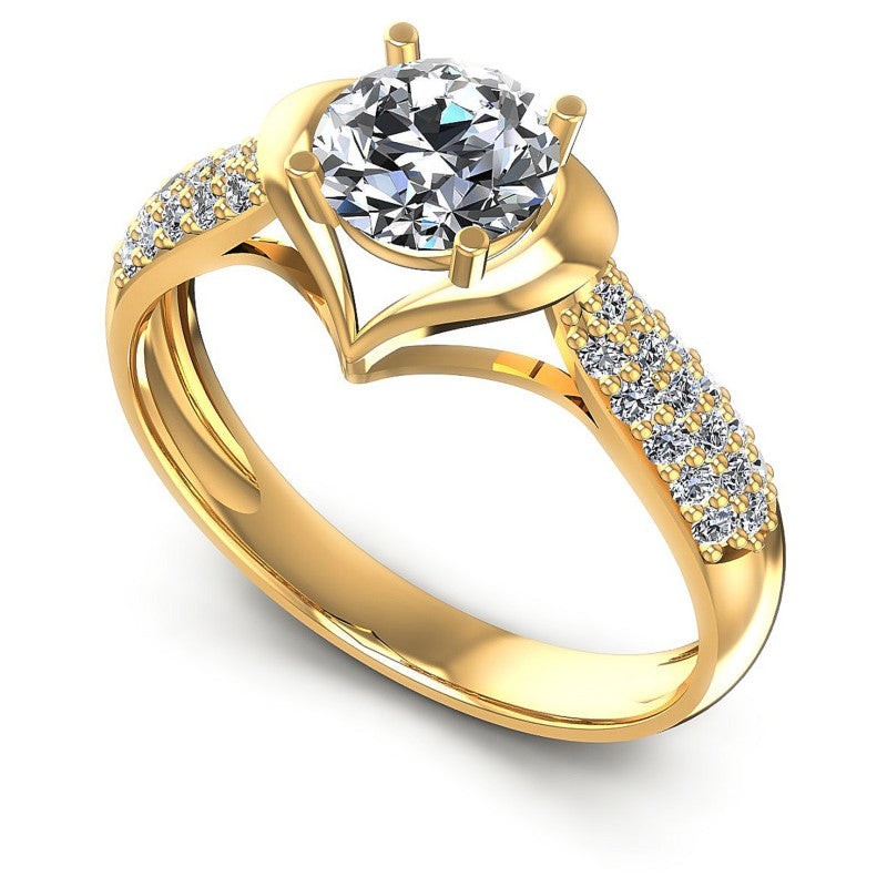 Round Diamonds 0.65CT Engagement Ring in 14KT White Gold