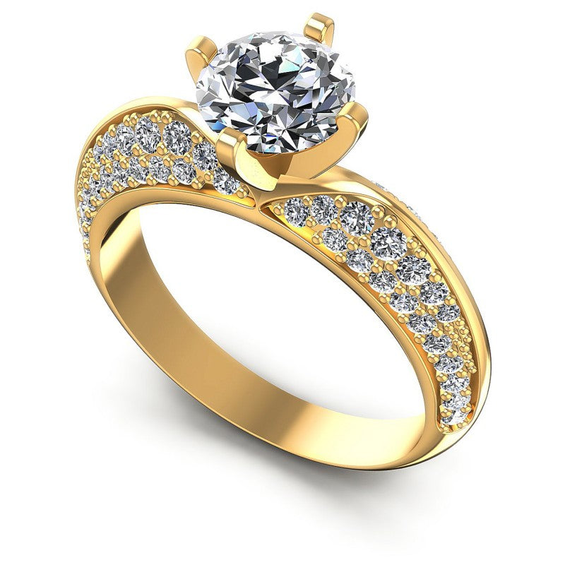 Round Diamonds 1.00CT Engagement Ring in 14KT White Gold