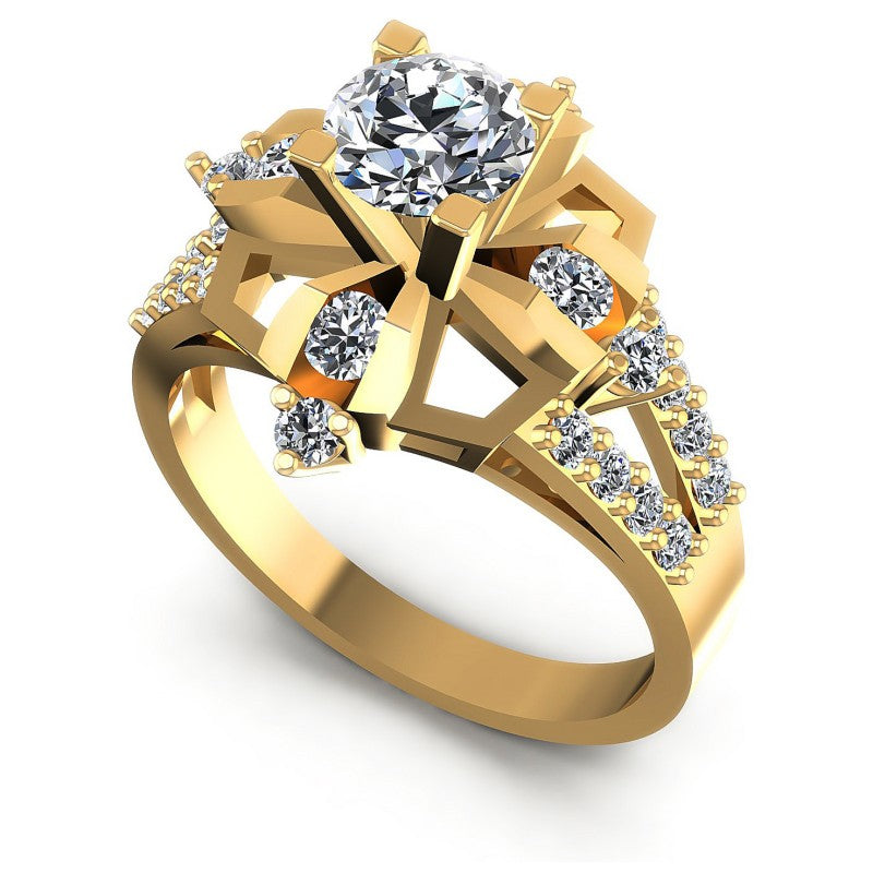 Round Diamonds 1.00CT Engagement Ring in 14KT White Gold