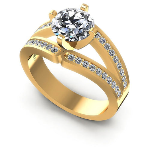 Round Diamonds 0.65CT Engagement Ring in 14KT White Gold