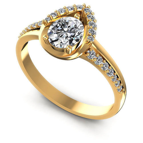 0.55CT Oval And Round  Cut Diamonds Engagement Rings