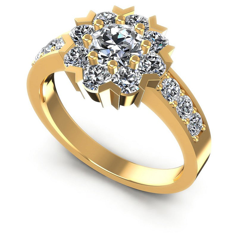 Round Diamonds 1.20CT Halo Ring in 14KT White Gold